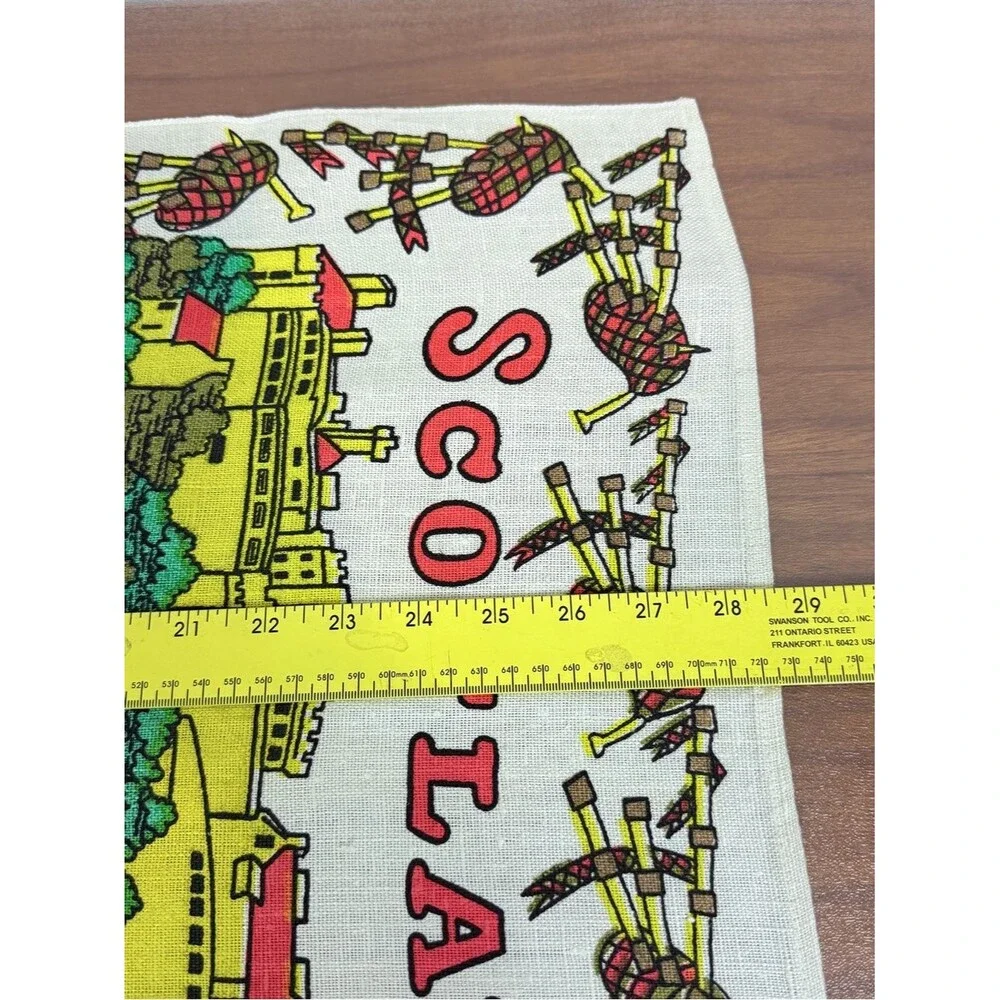Vintage Linen Scotland Tea Towel Souvenir